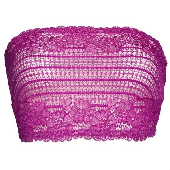 NWOT- Free People Camila Strapless Lace-Contrast Bandeau - Picture 5 of 16